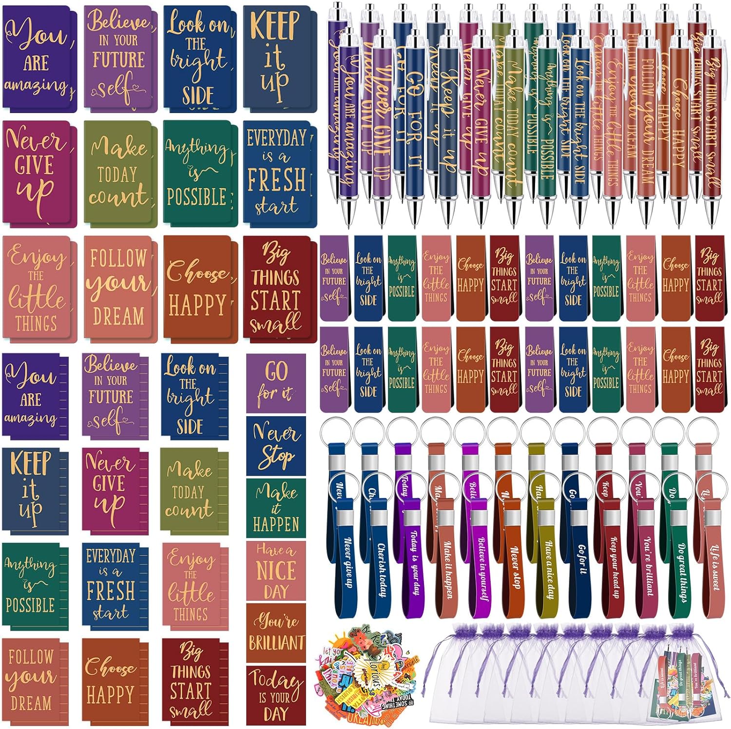 218 Pcs Inspirational Stationery Gifts for Motivation and Positivity