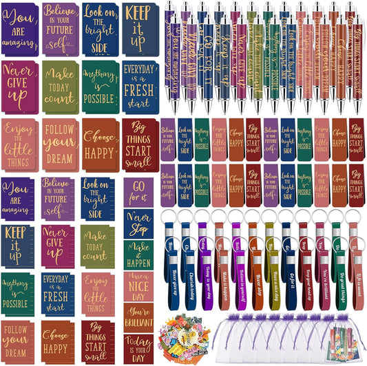218 Pcs Inspirational Stationery Gifts for Motivation and Positivity