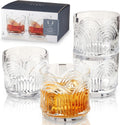 Vintage Crystal Whiskey Glasses Set - Art Deco Design