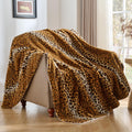 Krifey Leopard Print Blanket Faux Fur Throw - Ultra Soft Cozy