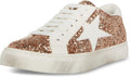 Steve Madden Women's Rezume Sneaker - Distressed Star Low-Top Fashion