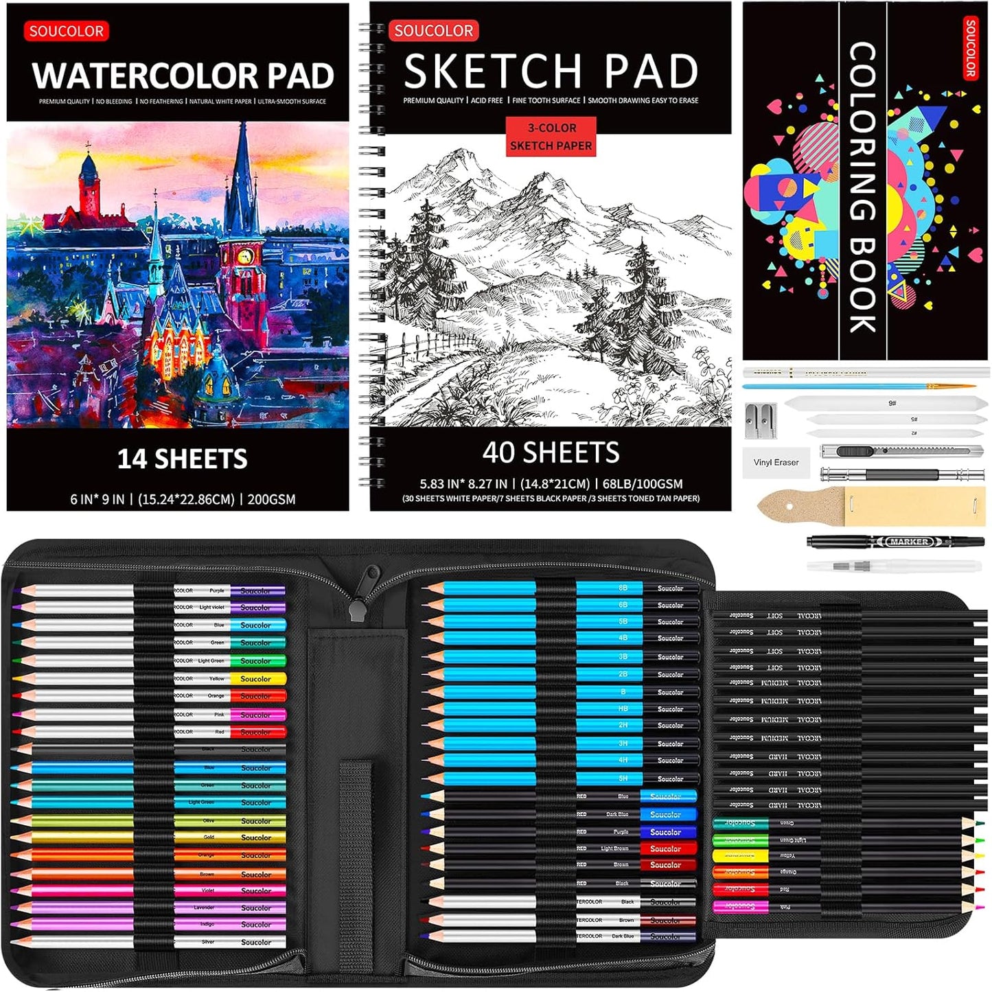 Art Supplies Drawing Set Sketching Kit for All Skill Levels