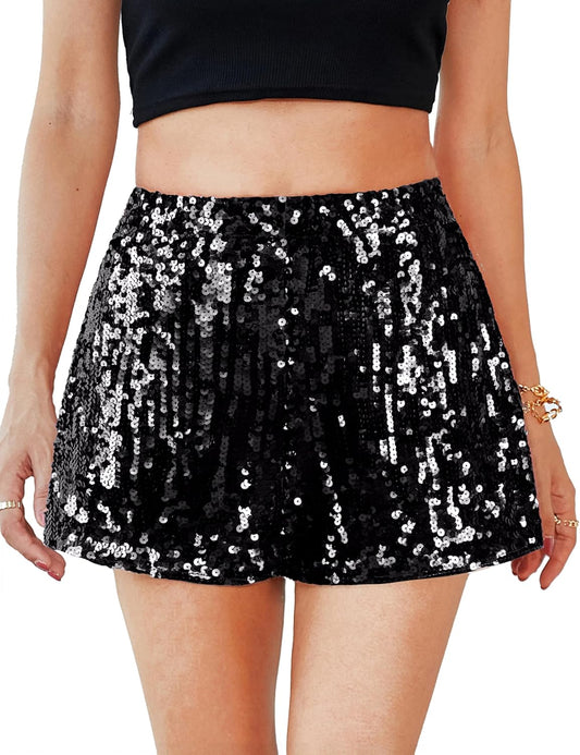 High Waisted Sequin Shorts for Glamorous Night Out Style