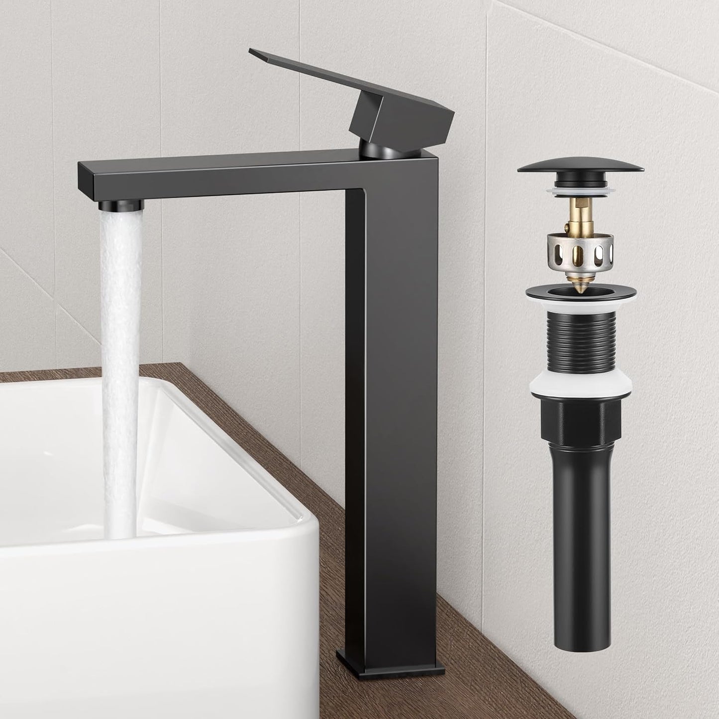 KES Vessel Sink Faucet and Drain Combo for Modern Bathrooms