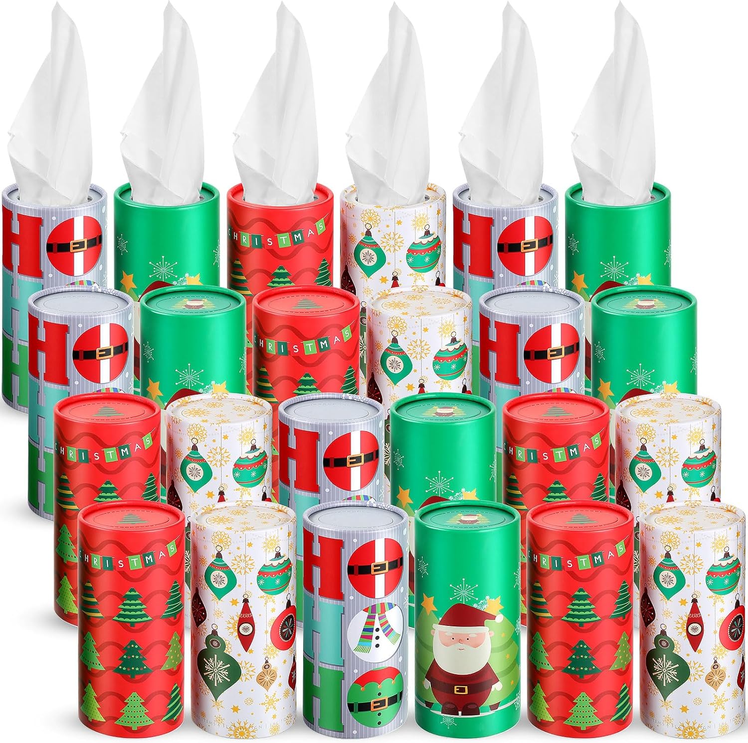 24 Pcs Christmas Car Tissue Holder for Holiday Travel Needs