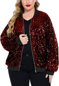 Sequin Jacket Plus Size Sparkle Bomber - Lightweight Statement Piece