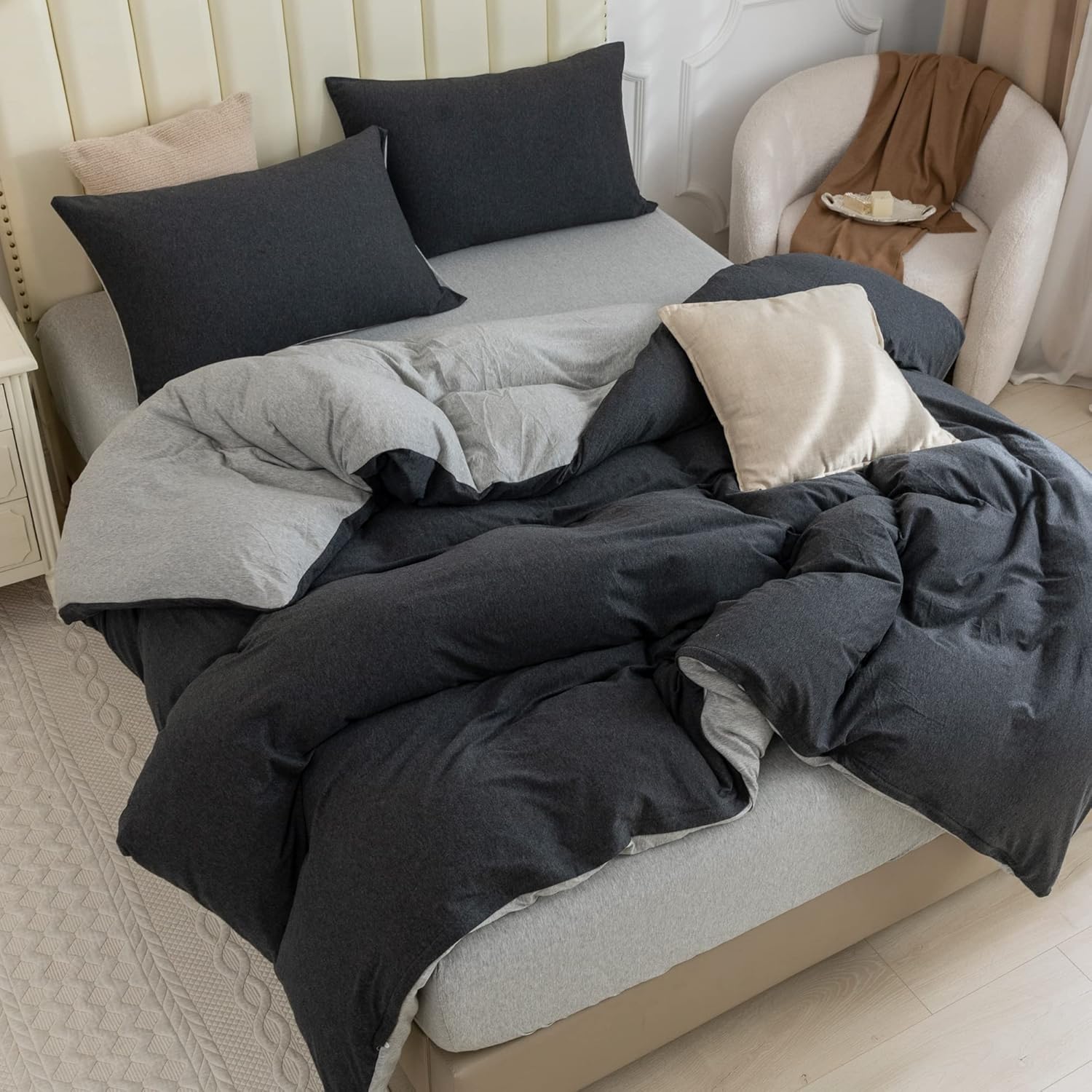 PURE ERA Jersey Knit Duvet Cover Set for Cozy Sleep Experience