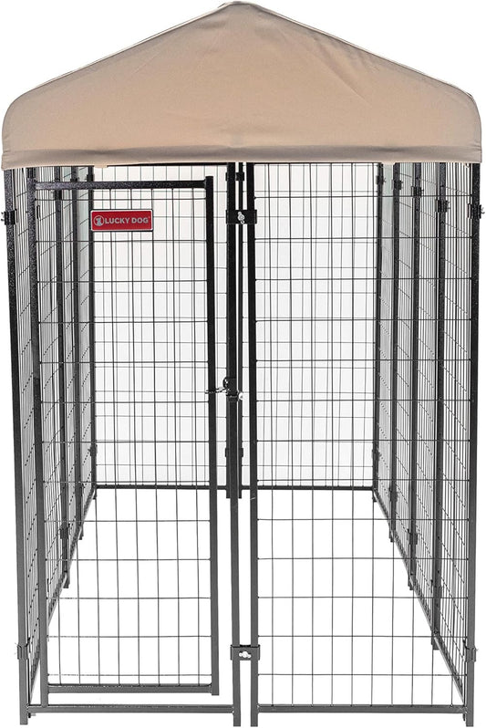 Lucky Dog Stay Series Large Outdoor Dog Kennel with Canopy Roof