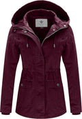 WenVen Women's Cotton Military Jacket Lightweight Anorak (Style D8TV)