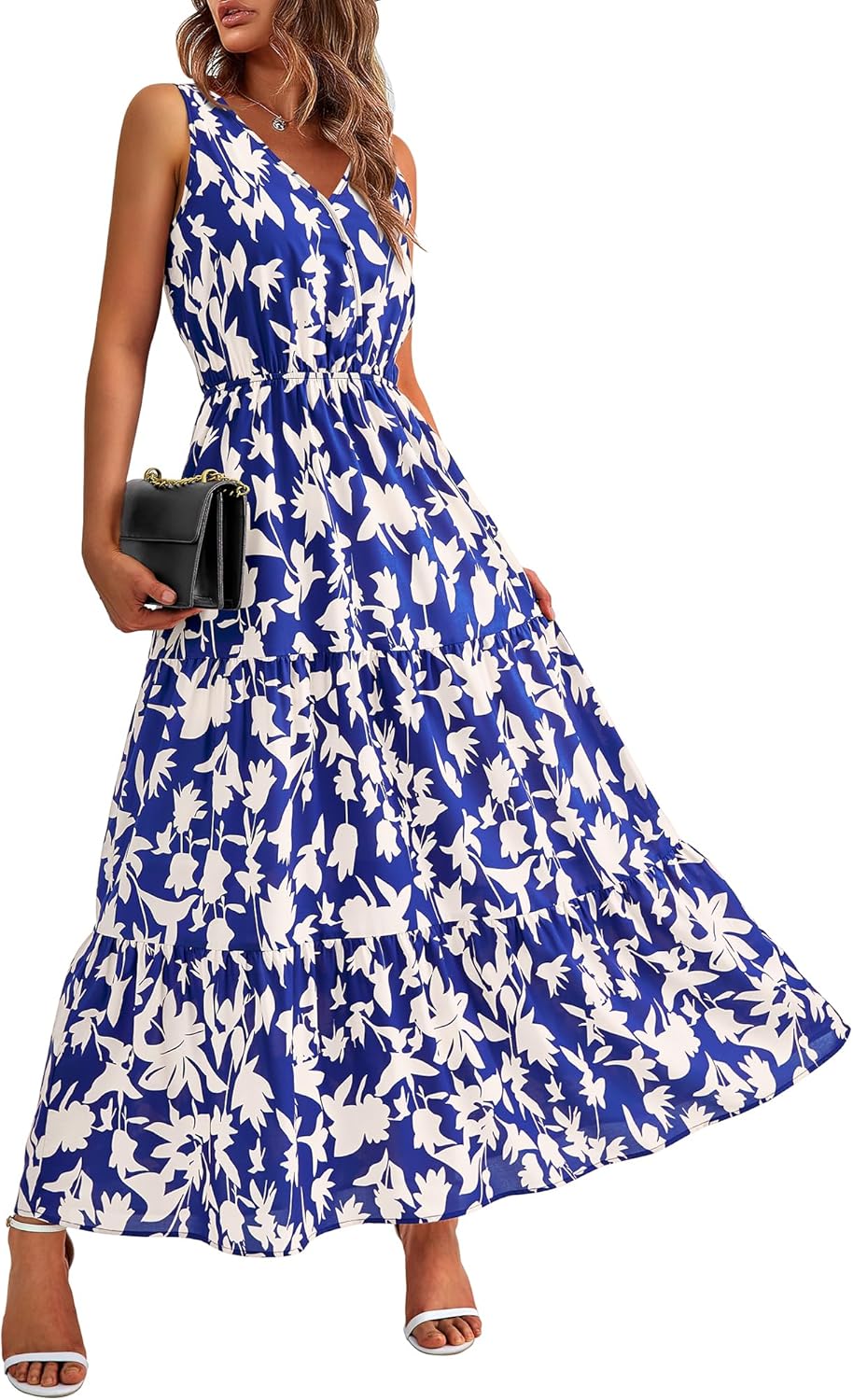 BTFBM Women Summer Dresses Casual Maxi Floral Wedding Guest Dress