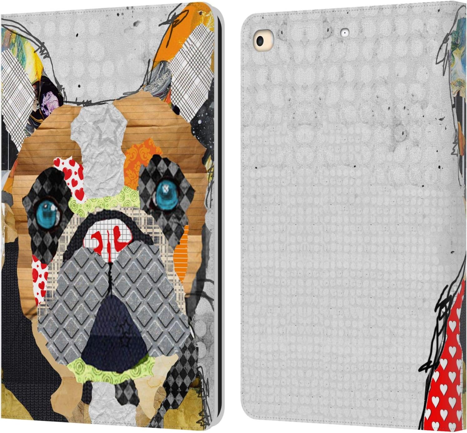 Michel Keck French Bulldog Leather Wallet Case for iPad 9.7