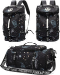 Floral gym duffel bag backpack for Women with shoe compartment