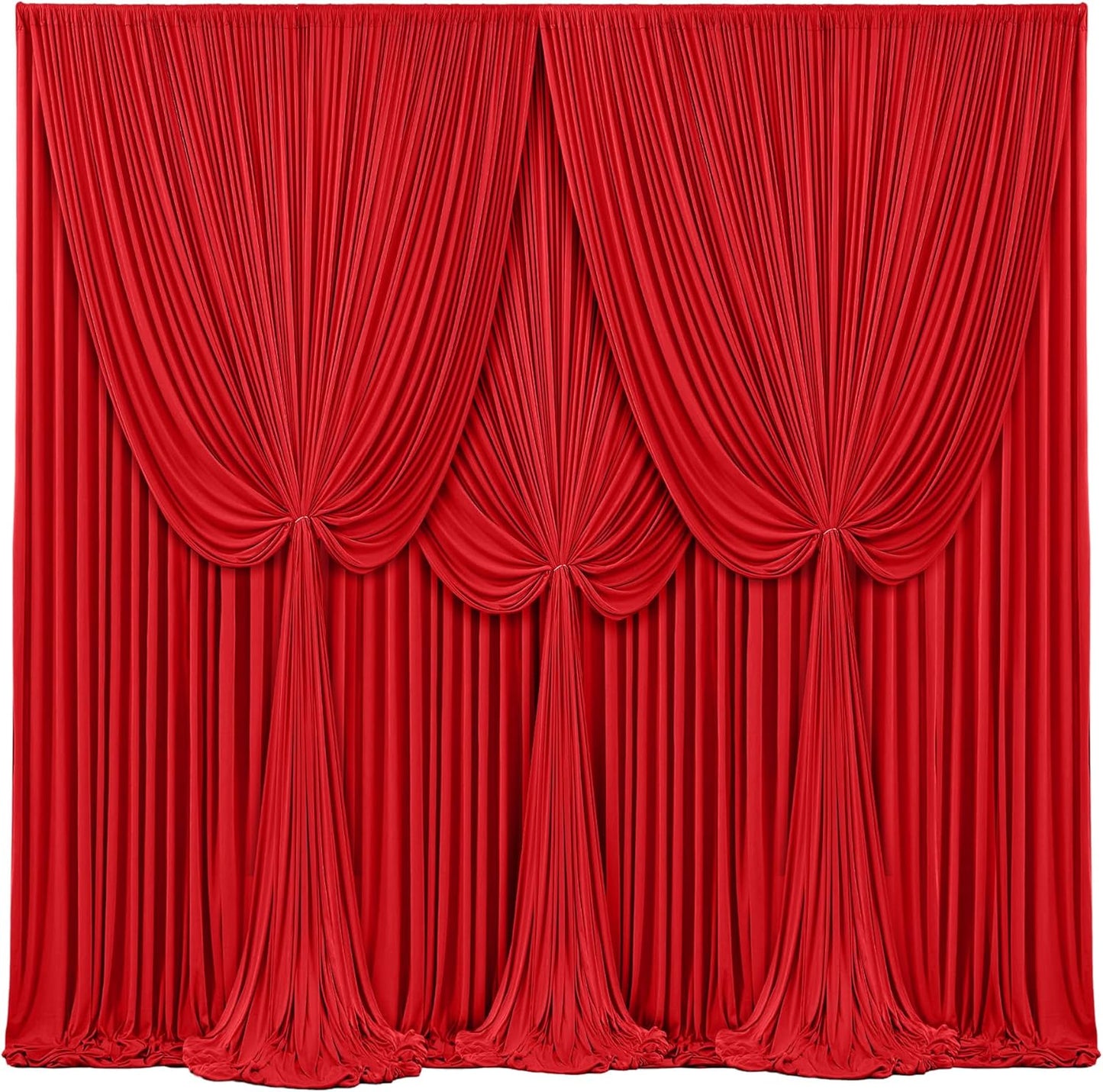 4 Panels Red Backdrop Curtains for Weddings and Parties