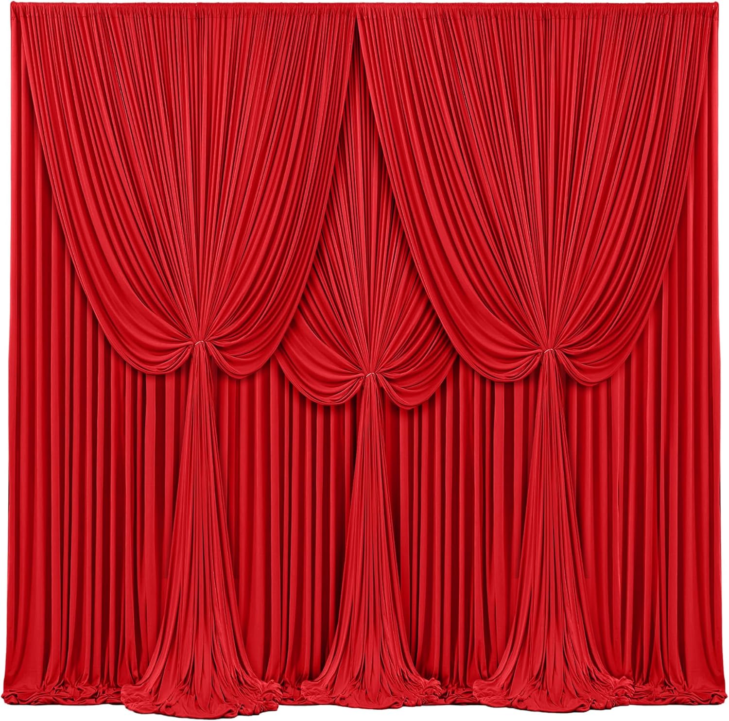 4 Panels Red Backdrop Curtains for Weddings and Parties
