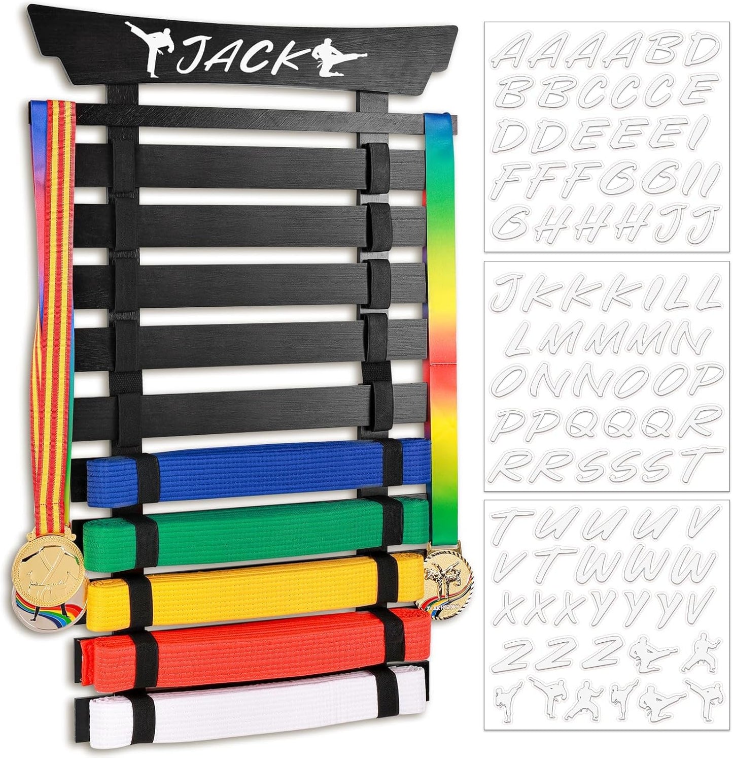 10 Belts Karate Belt Display Rack for Martial Arts Lovers