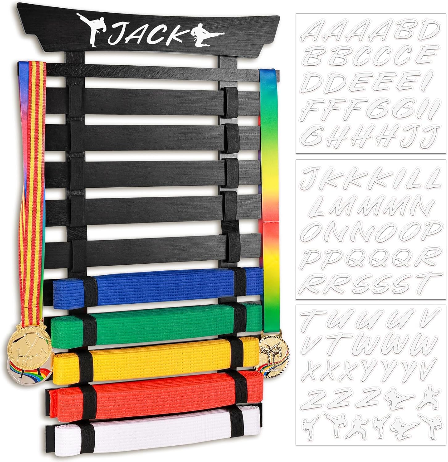 10 Belts Karate Belt Display Rack for Martial Arts Lovers