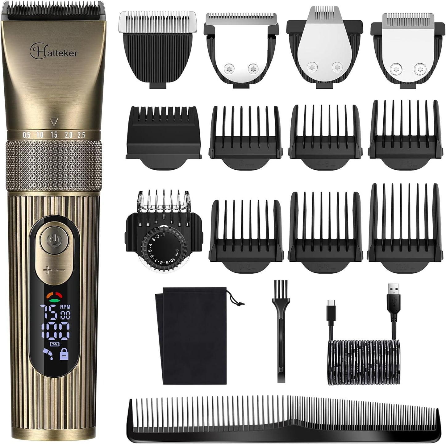 Professional Beard Trimmer for Men with 4-in-1 Grooming Kit