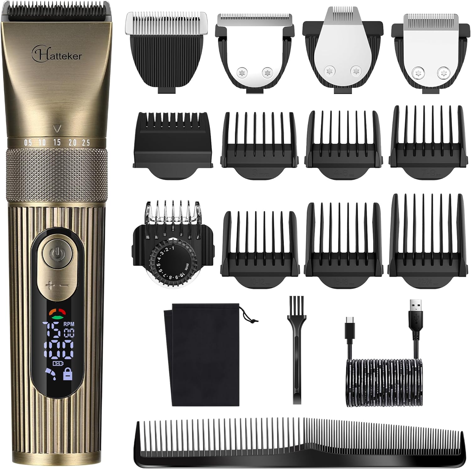 Professional Beard Trimmer for Men with 4-in-1 Grooming Kit