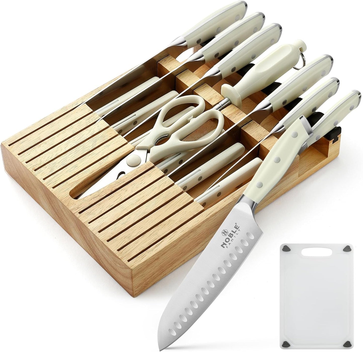 In-drawer Knife Block Set with 16PCS Kitchen Knives for Chefs