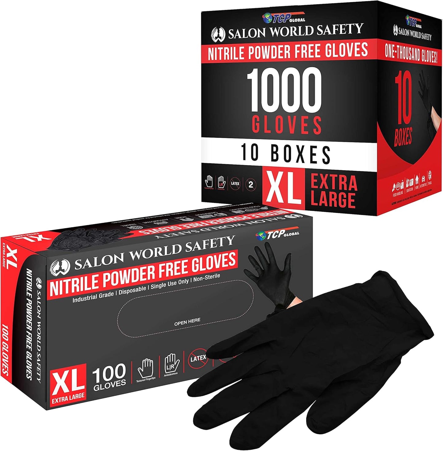 Black Nitrile Disposable Gloves - Premium Quality, 5 Mil Thick