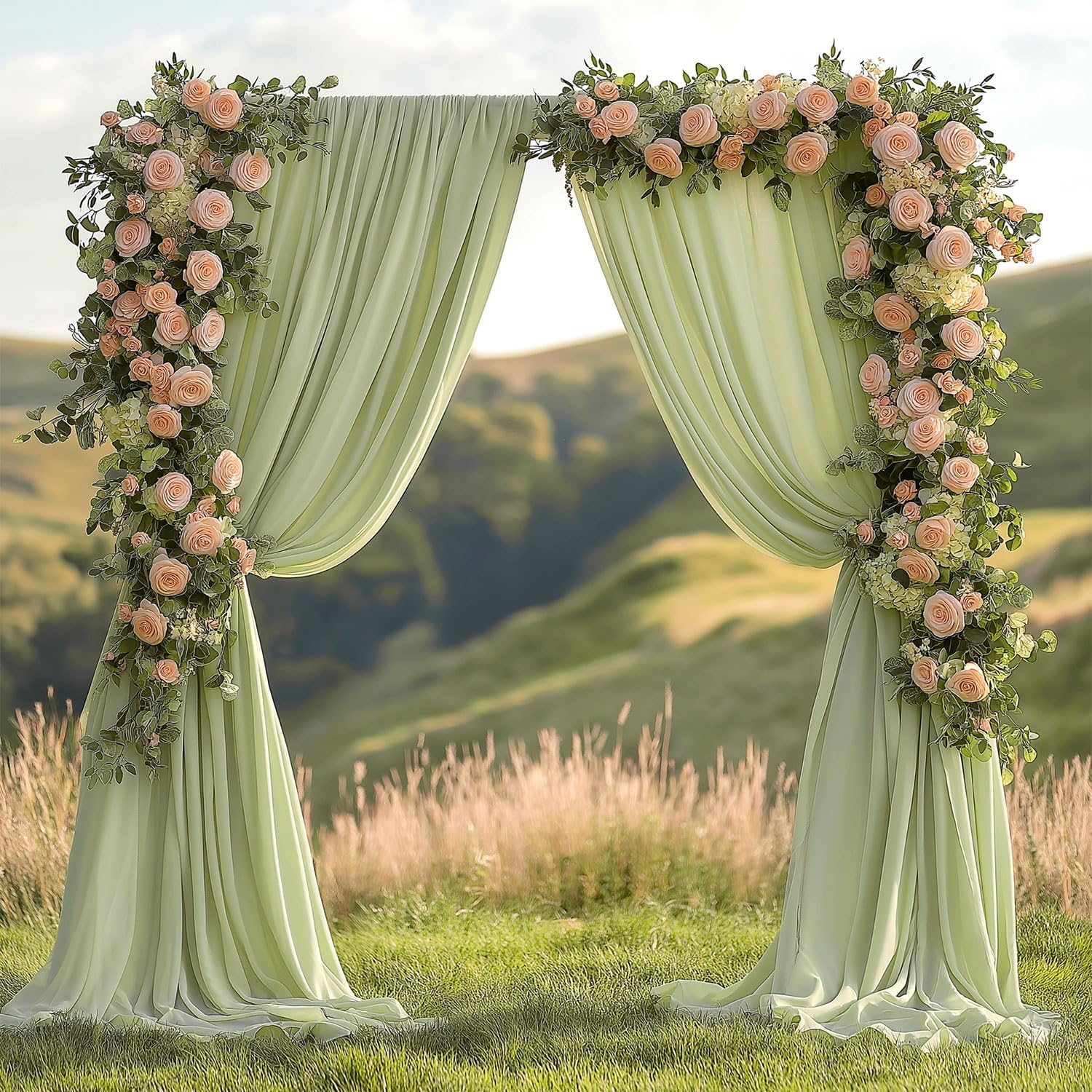 30x10ft Wrinkle Free Sage Green Backdrop Curtain for Events