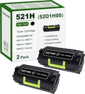 521H High Yield Black Toner Cartridge 2-Pack - Long Life Prints