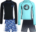 Body Glove Boys Swim Set - 4 Piece UPF 50+ Swimwear for Kids