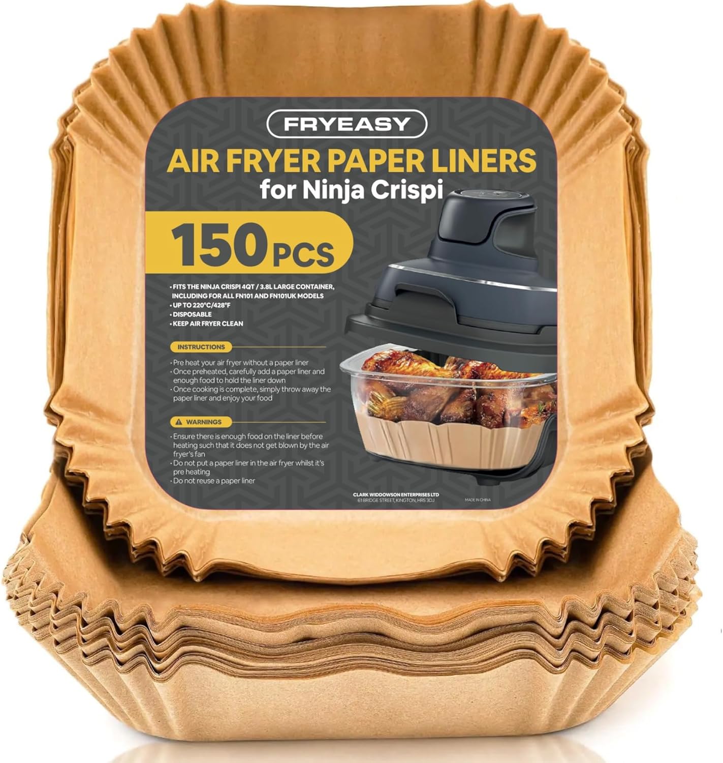 150pc FryEasy Liners for Ninja Crispi FN101 - Cook Effortlessly!