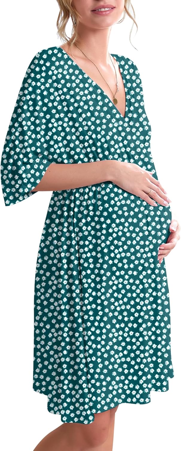Ekouaer 3 in 1 Labor Delivery Hospital Gown for Maternity