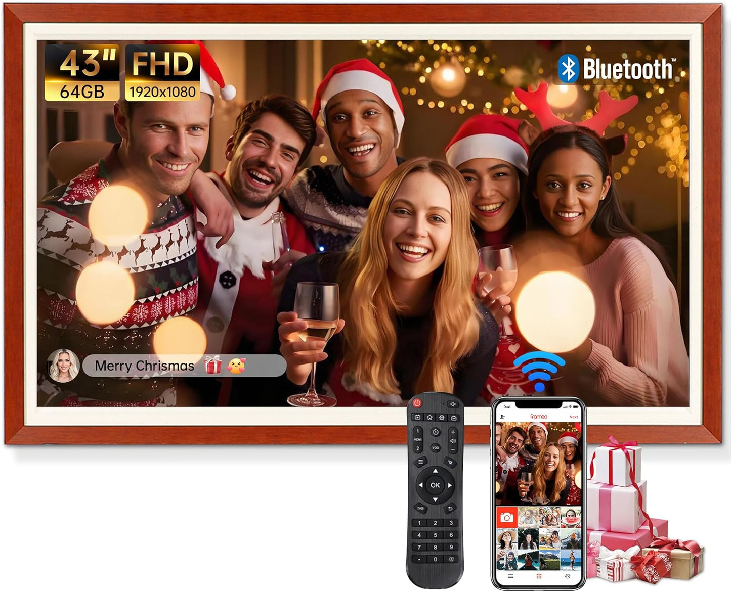 43 Inch Digital Picture Frame with 64GB Storage and HDMI Support