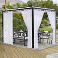 Burlap Linen Look Outdoor Curtains for Patio - Sheer Waterproof Panels