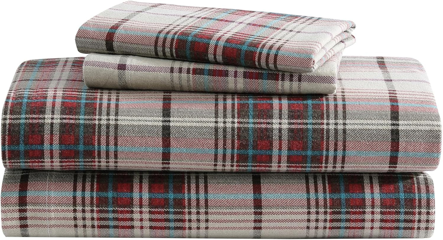 Eddie Bauer Mont Lake Plaid Flannel Sheet Set for Cozy Comfort