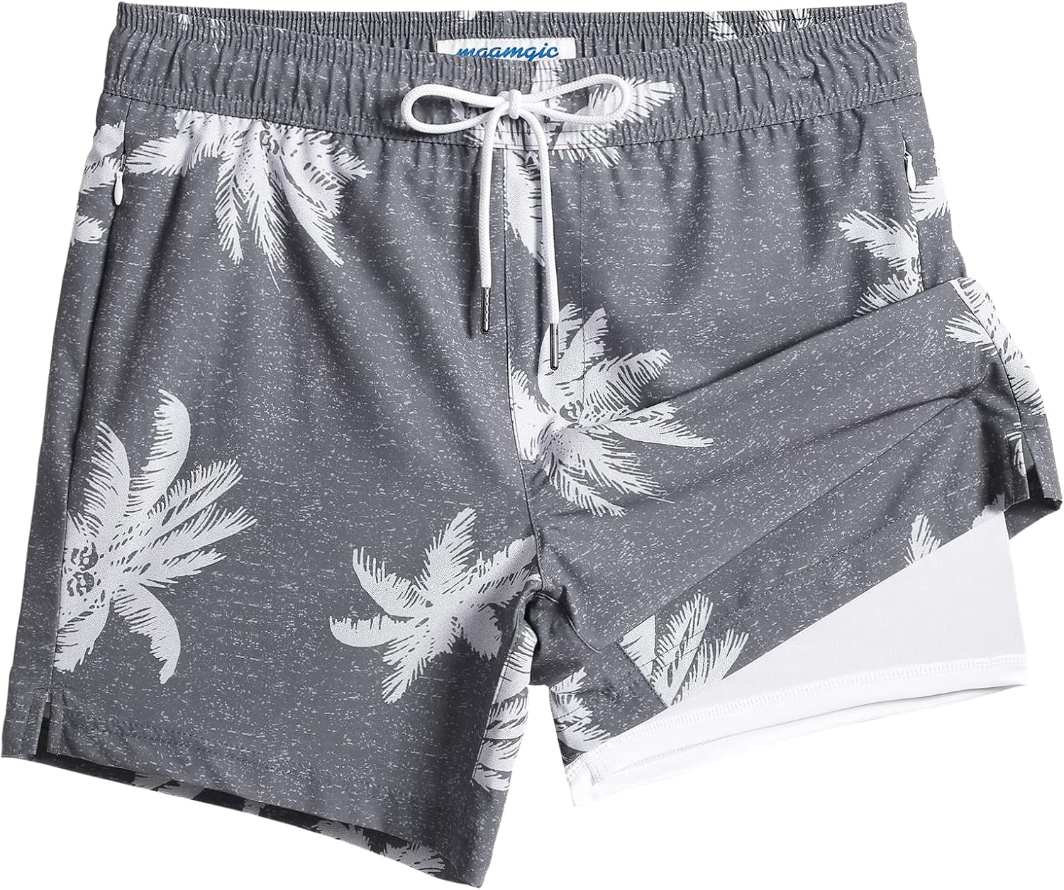 maamgic Mens Swim Trunks with Compression Liner for Comfort