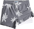 Mens Swim Trunks with Compression Liner 5.5in Mid-Thigh - Quick Dry
