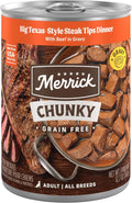 Merrick Chunky Grain Free Big Texas Steak Tips Dinner Canned Dog Food