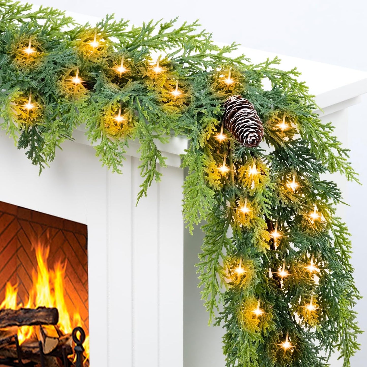 Christmas Garland with Light - 6Ft Prelit Decor for Home