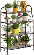 Plant Stand Corner 4 Tier Metal Shelf - Elegant Bronze Display