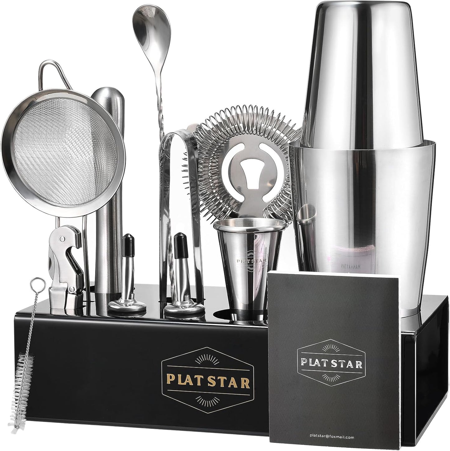 Professional Bartender Kit | Martini Shaker Set with Stand