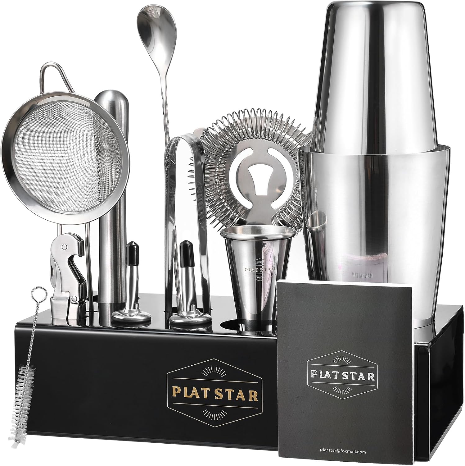 Professional Bartender Kit | Martini Shaker Set with Stand