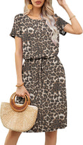 levaca Women's Casual Hide Belly Drawstring Knee Length Dress Review