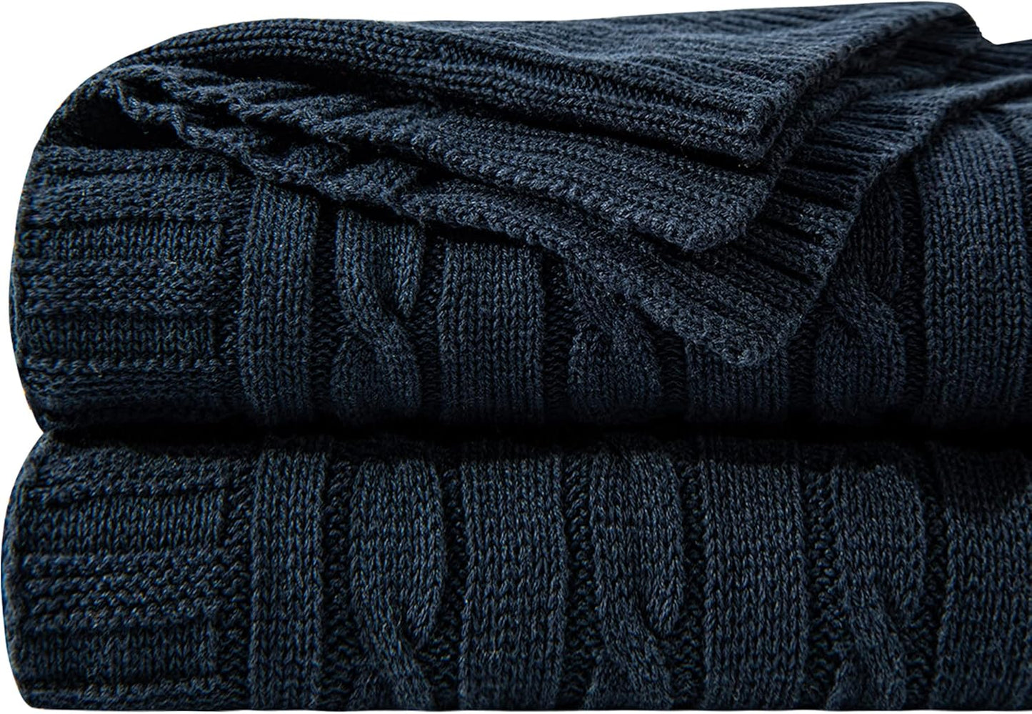 NTBAY 100% Pure Cotton Oversize Cable Knit Throw Blanket