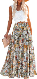 Afibi Women Full Length Chiffon Maxi Skirt - Flowing Beachwear Skirts