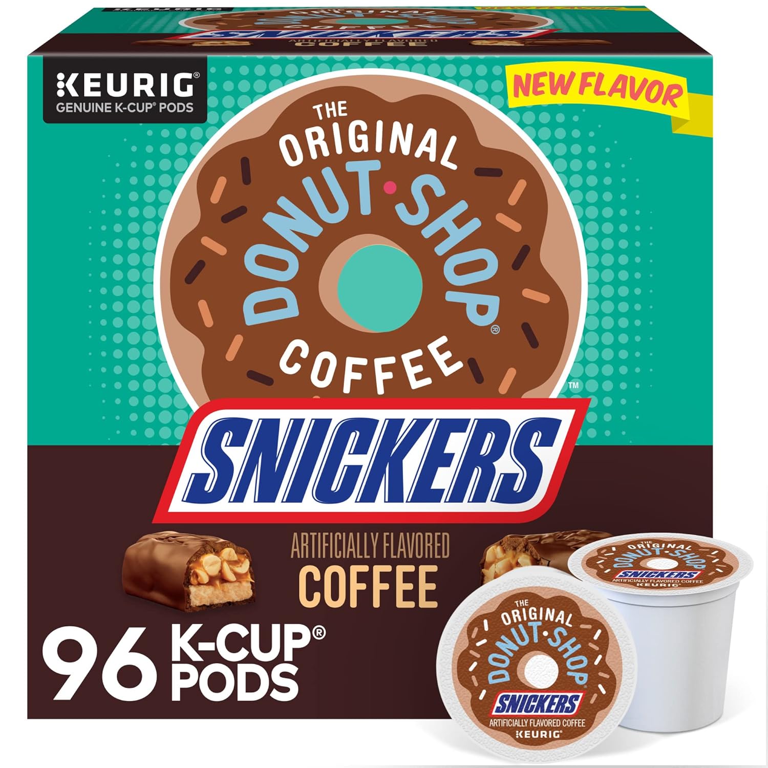 The Original Donut Shop Snickers Coffee K-Cup Pods 96 Count