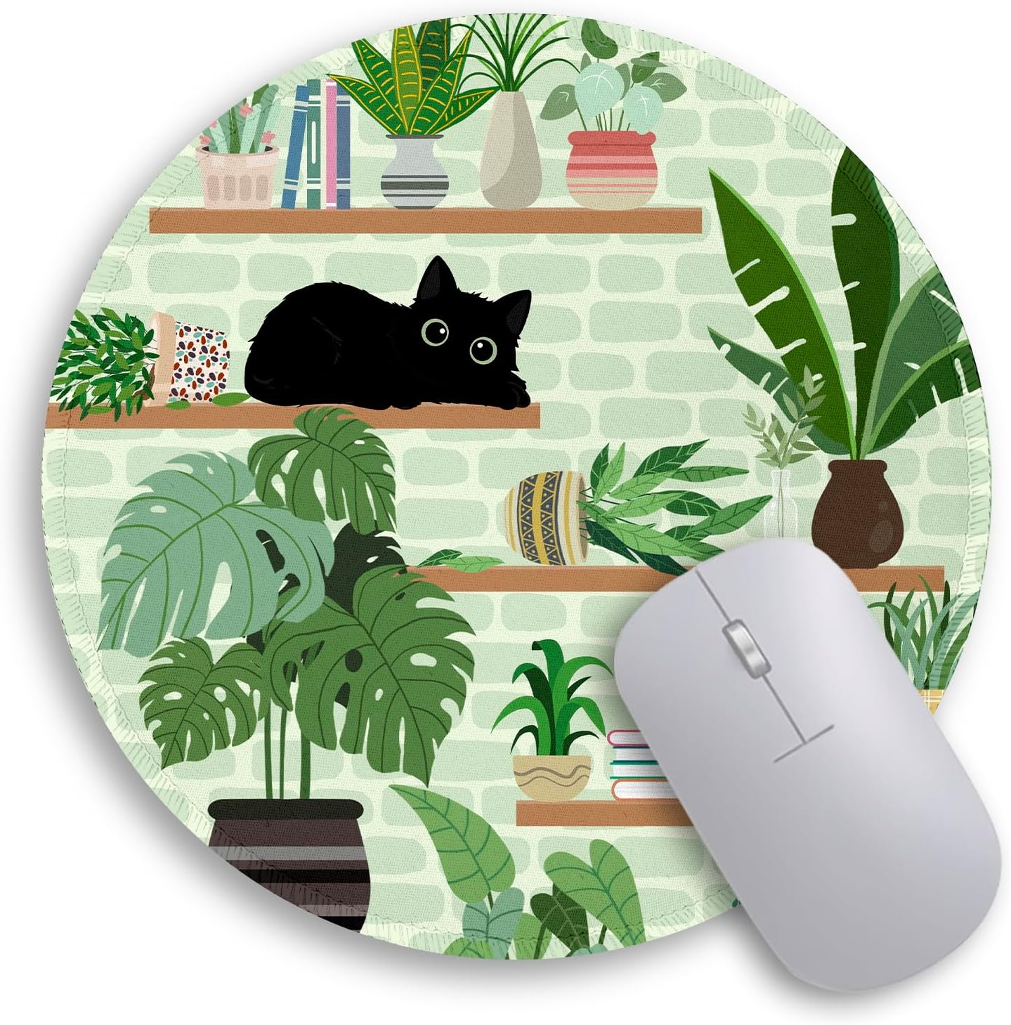 Cute Round Cat Mouse Pad - Wireless Gaming Essential