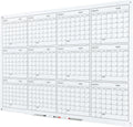 J&J worldwide Glass Whiteboard Yearly Calendar for Home Office