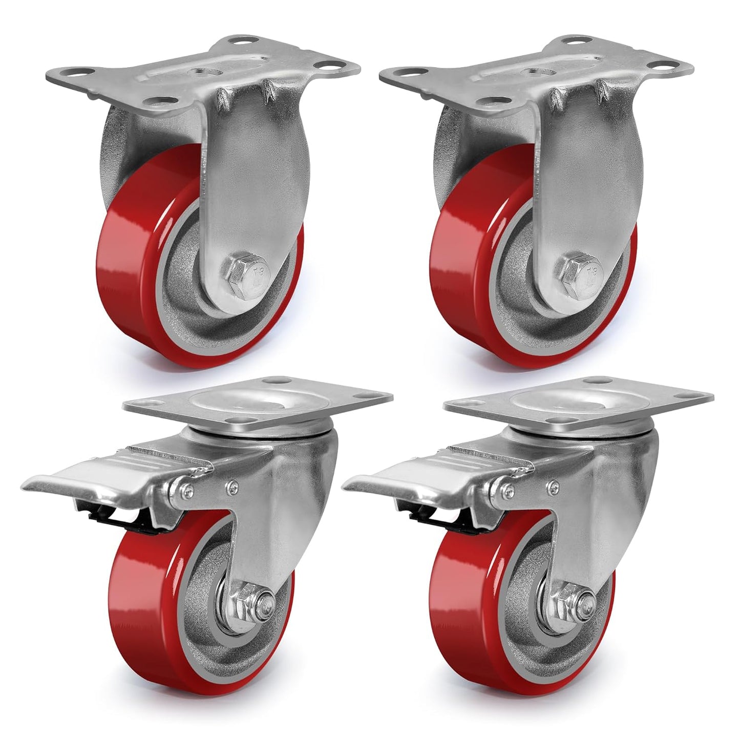 3 Inch Heavy Duty Casters for Furniture Workbench Cart - Set of 4