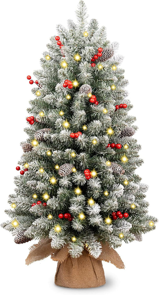 4FT Pre-lit Artificial Mini Christmas Tree for Festive Decor