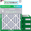 Filterbuy 16x20x4 Air Filter MERV 8 - Reliable Dust & Allergy Defense