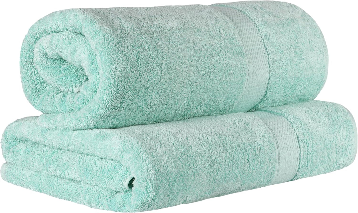Superior Egyptian Cotton Pile Bath Sheet Set of 2 - Sea Foam