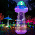 10FT Halloween Inflatables Enterable Giant UFO - Outdoor LED Yard